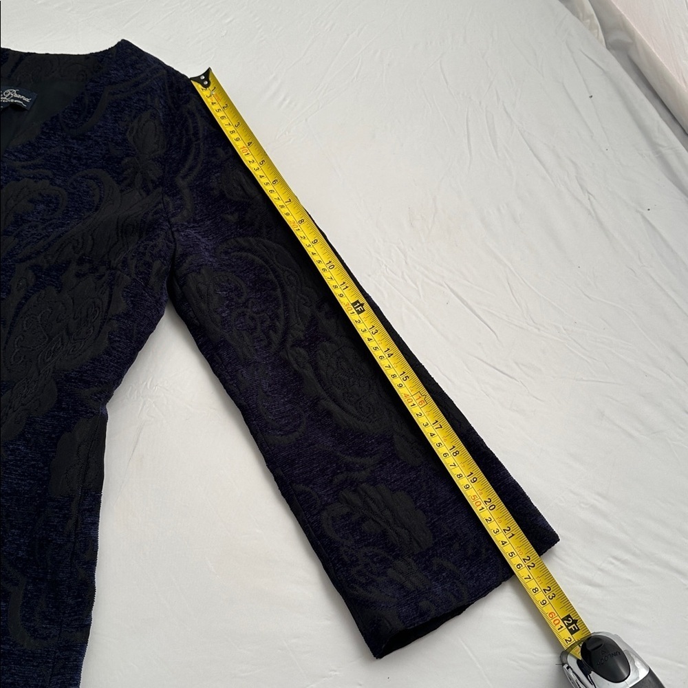 Lucky Brand black and blue brocade open blazer - Picture 13 of 13